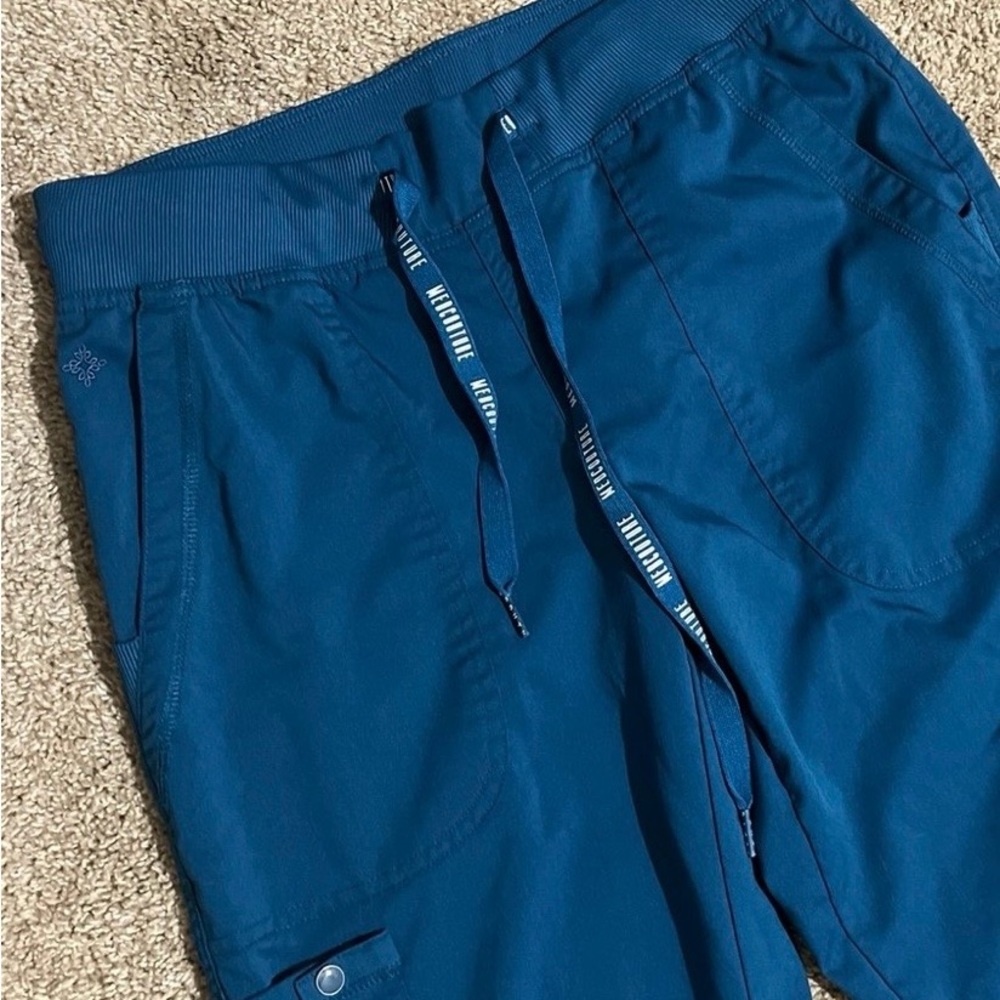 Med Couture Women's Blue Scrub Jogger Pants